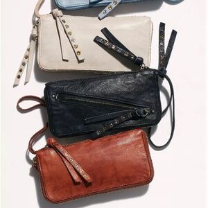 Free People Leather Distressed Wristlet Wallet